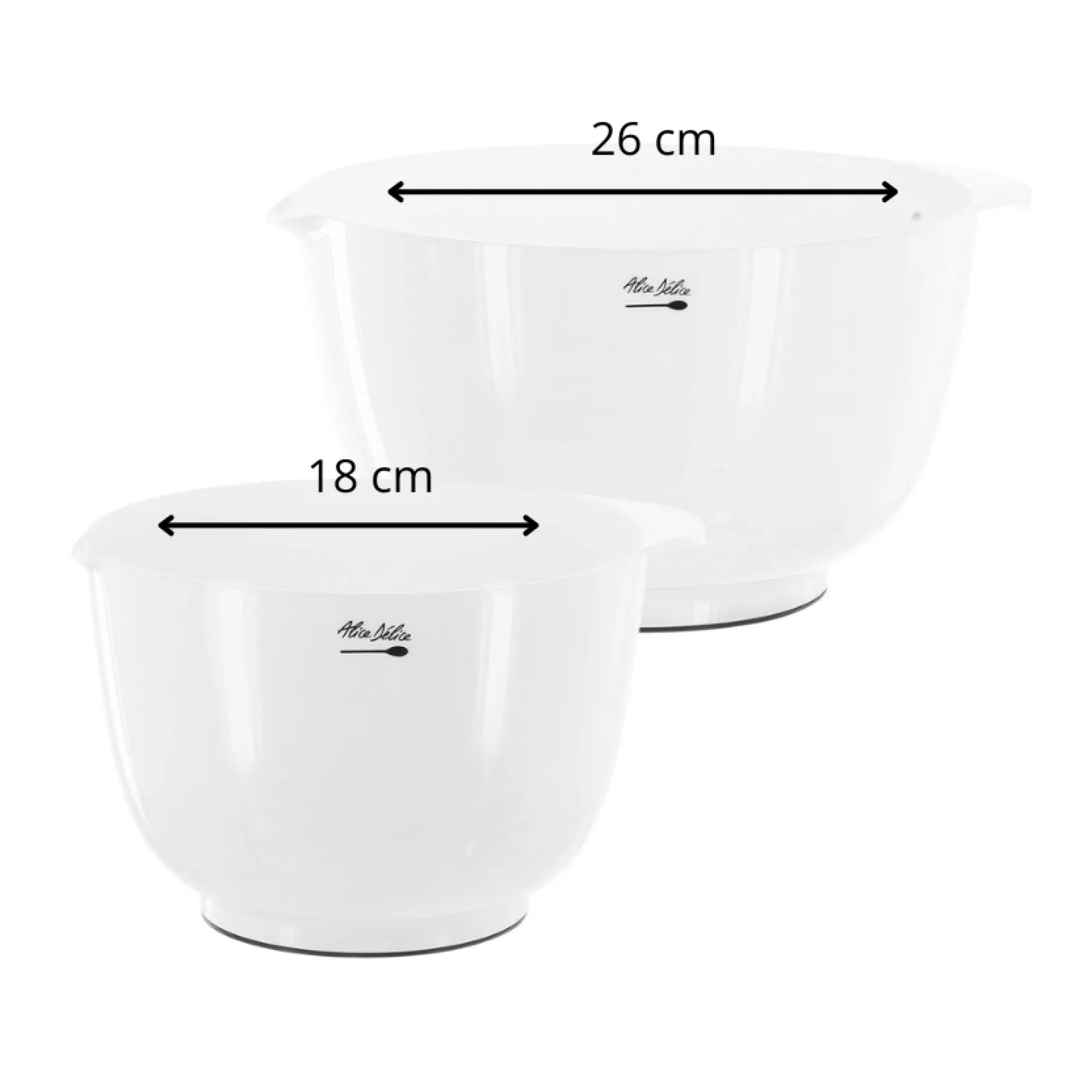 2 bols préparation plastique blanc 18 et 26cm - Alice Délice