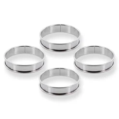 4 cercles à tartelette en inox - Alice Délice