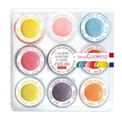 9 Colorants poudre hydrosolubles - Scrapcooking