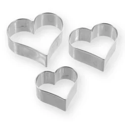 3 emporte-pièces coeur en inox - Alice Delice