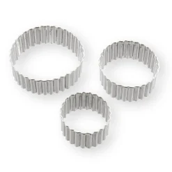 3 emporte-pièces rond cannelé en inox - Alice Délice