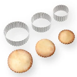 3 emporte-pièces rond cannelé en inox - Alice Délice