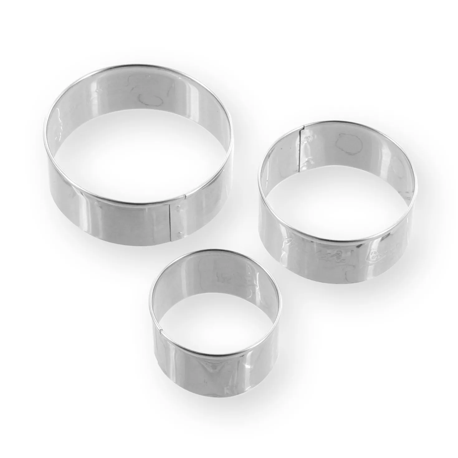 3 emporte-pièces rond lisse en inox - Alice Délice