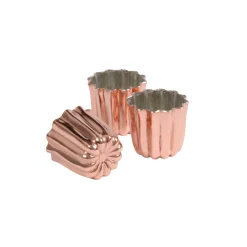 3 moules à cannelés bordelais en cuivre 5.5 cm - Patisse