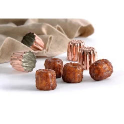 4 moules à cannelés bordelais en cuivre 4.5 cm - Patisse
