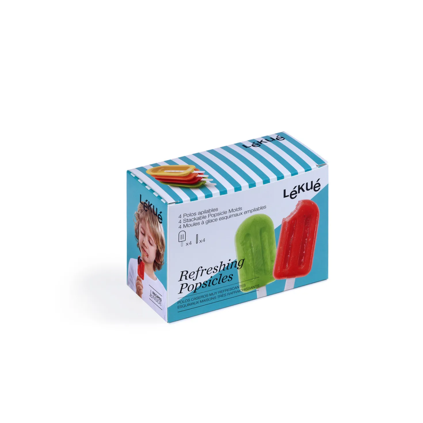 4 moules à glace esquimaux en silicone - Lékué