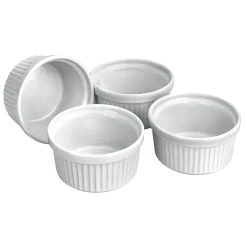 4 ramequins en céramique blanche 9 cm - Ibili