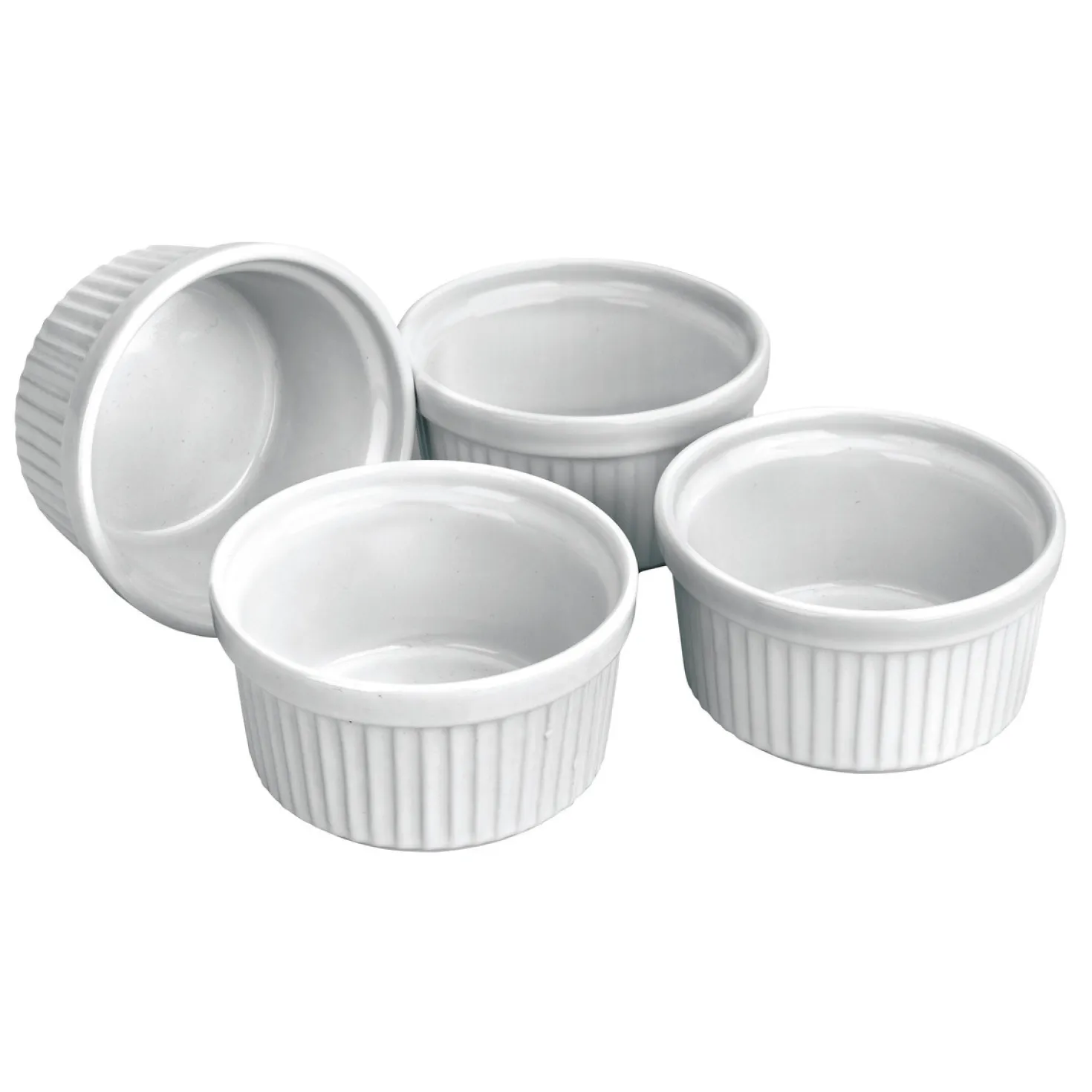 4 ramequins en céramique blanche 9 cm - Ibili