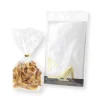 10 sachets confiseur transparent avec clips 14.5 x 23.5 cm