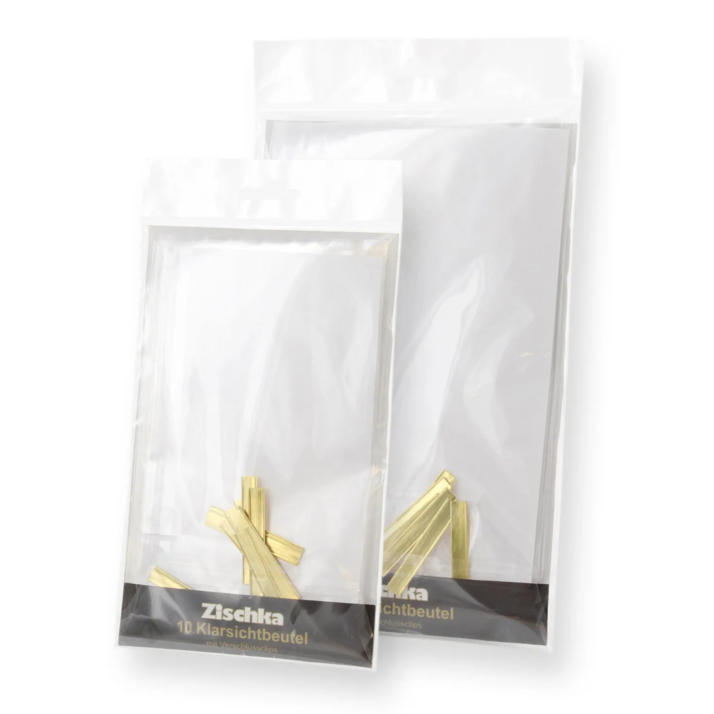 10 sachets confiseur transparent avec clips 14.5 x 23.5 cm