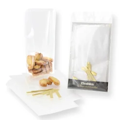 10 sachets confiseur transparent avec clips 11.5 x 19 cm -