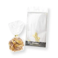 10 sachets confiseur transparent avec clips 11.5 x 19 cm -
