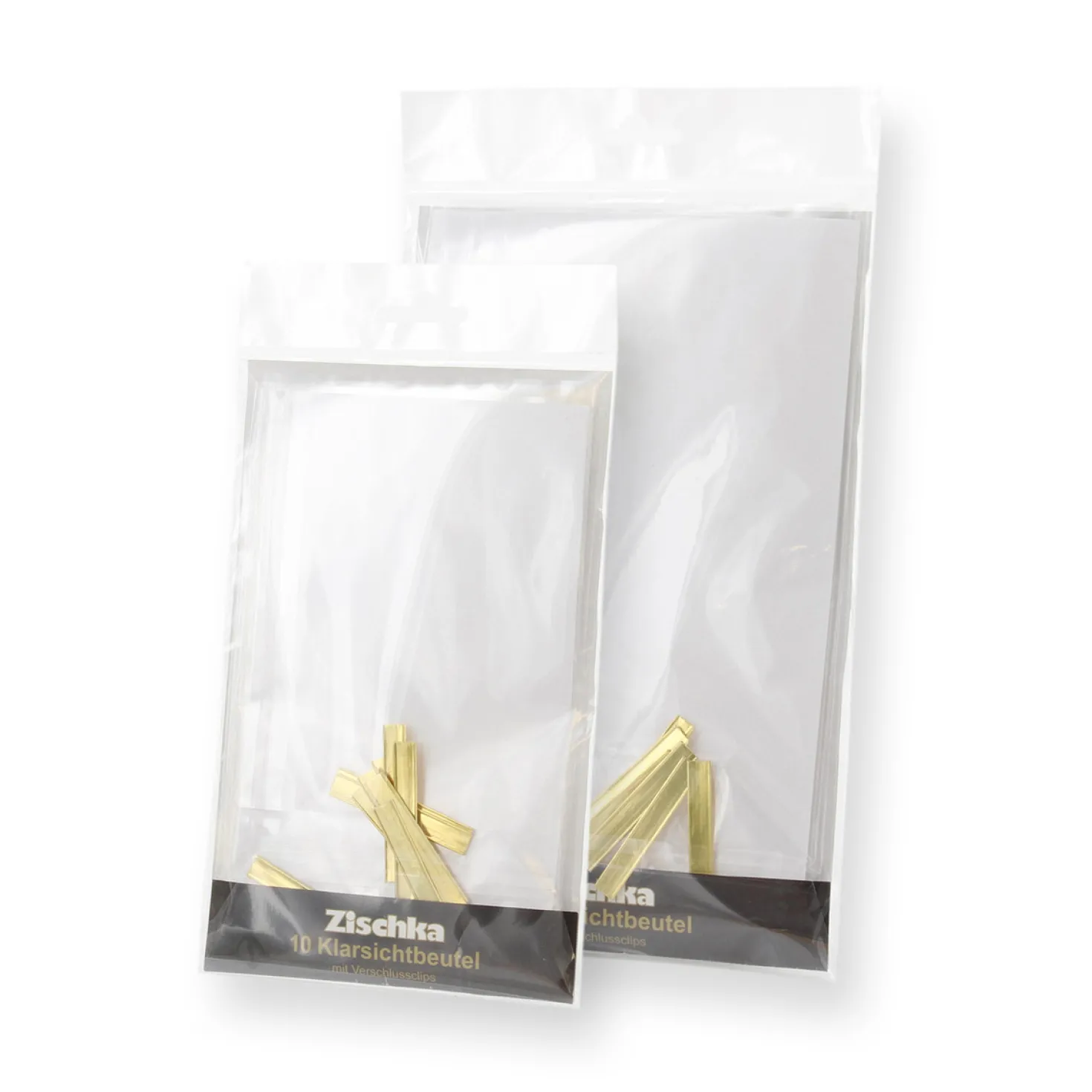 10 sachets confiseur transparent avec clips 11.5 x 19 cm -