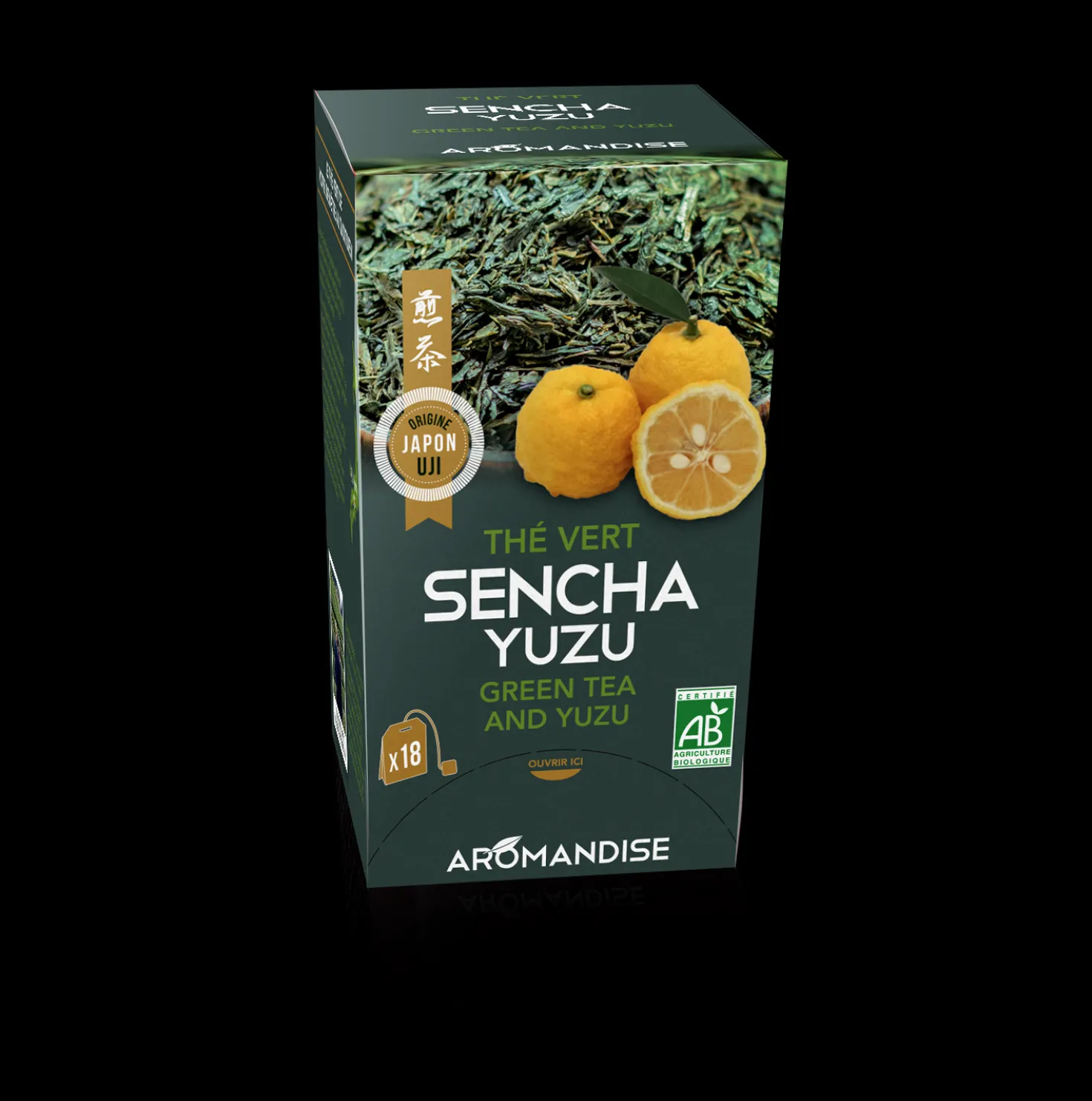 18 sachets de thé vert Sencha et Yuzu 2 gr - Aromandise