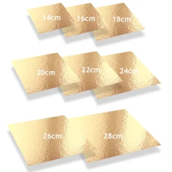 5 supports à gâteaux carrés dorés et noirs 28 x 28 cm - Pat