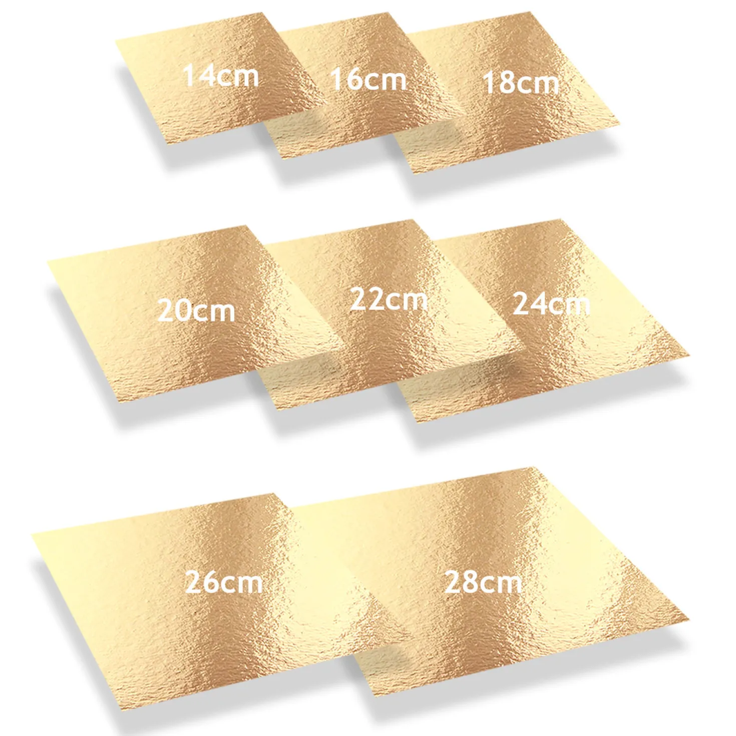 5 supports à gâteaux carrés dorés et noirs 28 x 28 cm - Pat