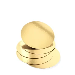 5 supports à gâteaux ronds dorés 20 cm