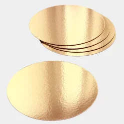 5 supports à gâteaux ronds dorés 18 cm - Gatodeco