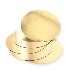 5 supports à gâteaux ronds dorés 26 cm