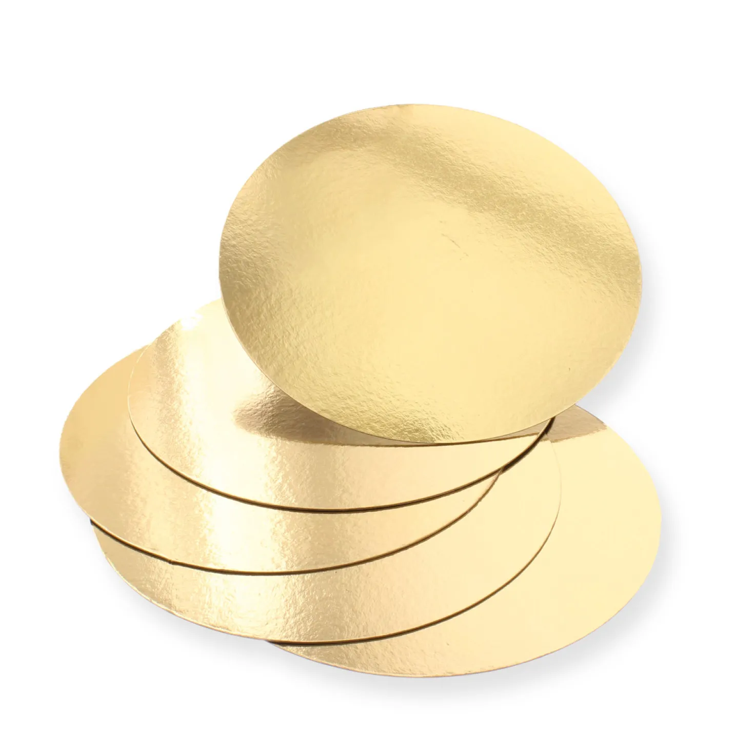 5 supports à gâteaux ronds dorés 26 cm