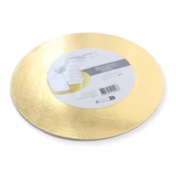5 supports à gâteaux ronds dorés 26 cm