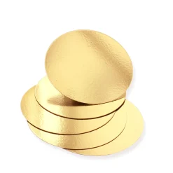 5 supports à gâteaux ronds dorés 22 cm