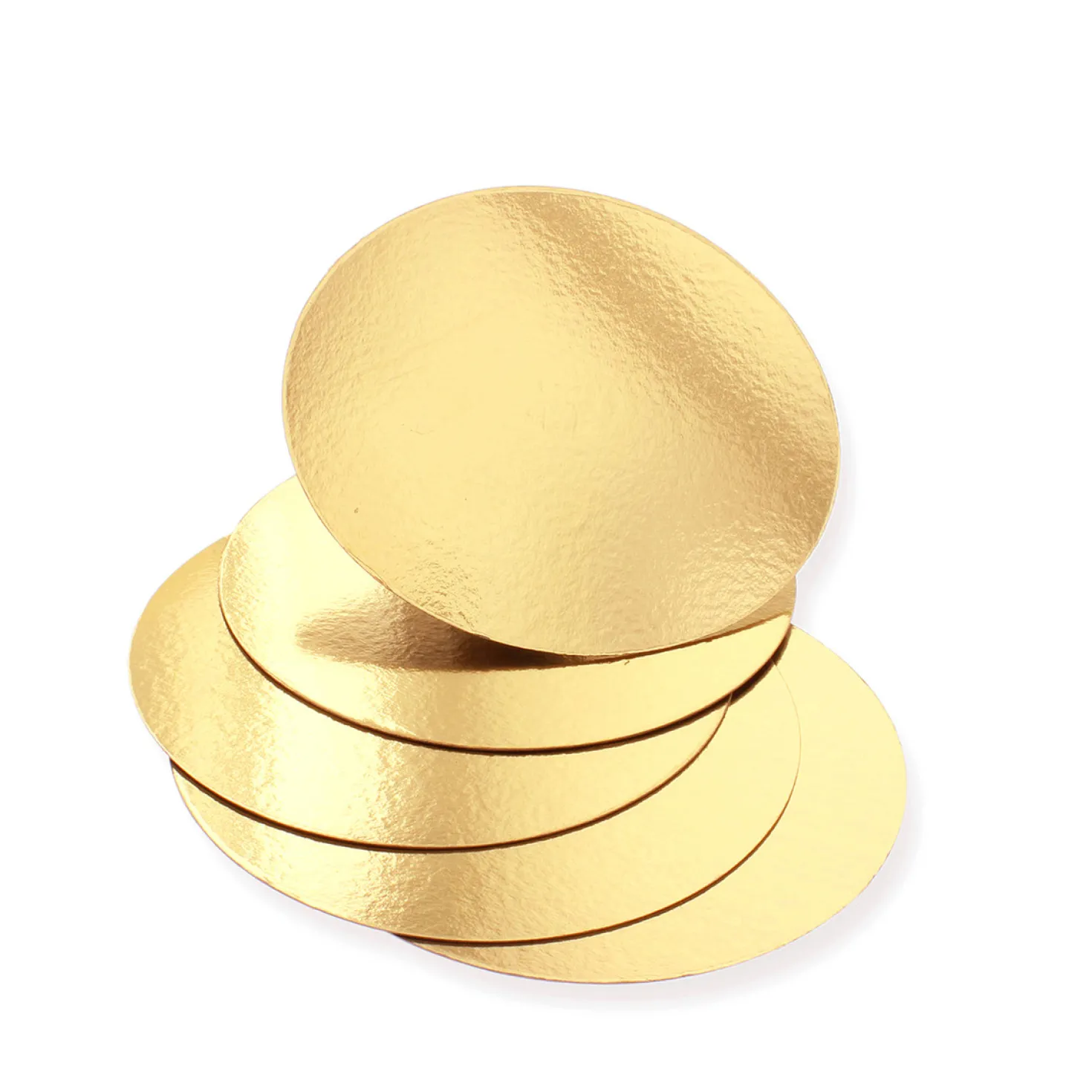 5 supports à gâteaux ronds dorés 22 cm