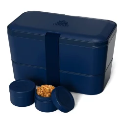 Bento encastrable 2 pots et couverts 1.5L bleu - Umami