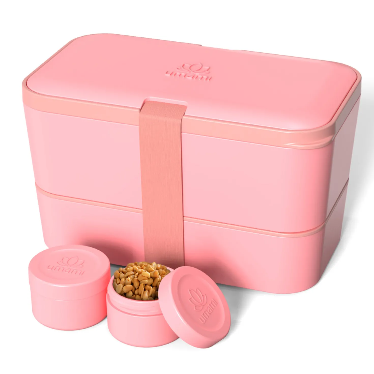 Bento encastrable 2 pots et couverts 1.5L rose - Umami