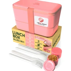 Bento encastrable 2 pots et couverts 1.5L rose - Umami
