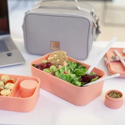 Bento encastrable 2 pots et couverts 1.5L rose - Umami