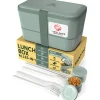 Bento encastrable 2 pots et couverts 1.5L vert - Umami