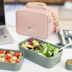 Bento encastrable 2 pots et couverts 1.5L vert - Umami