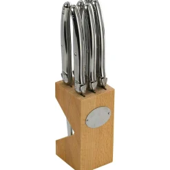 Bloc hêtre 6 couteaux à steak Laguiole - Jean Dubost