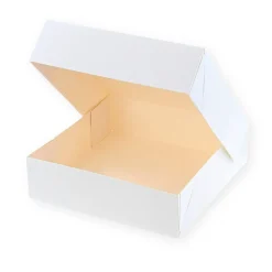 Boîte à gâteaux blanche 18 x 18 x 5 cm - Patisdecor