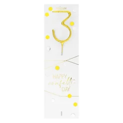Bougie chiffre 3 Happy confetti - Wondercandle