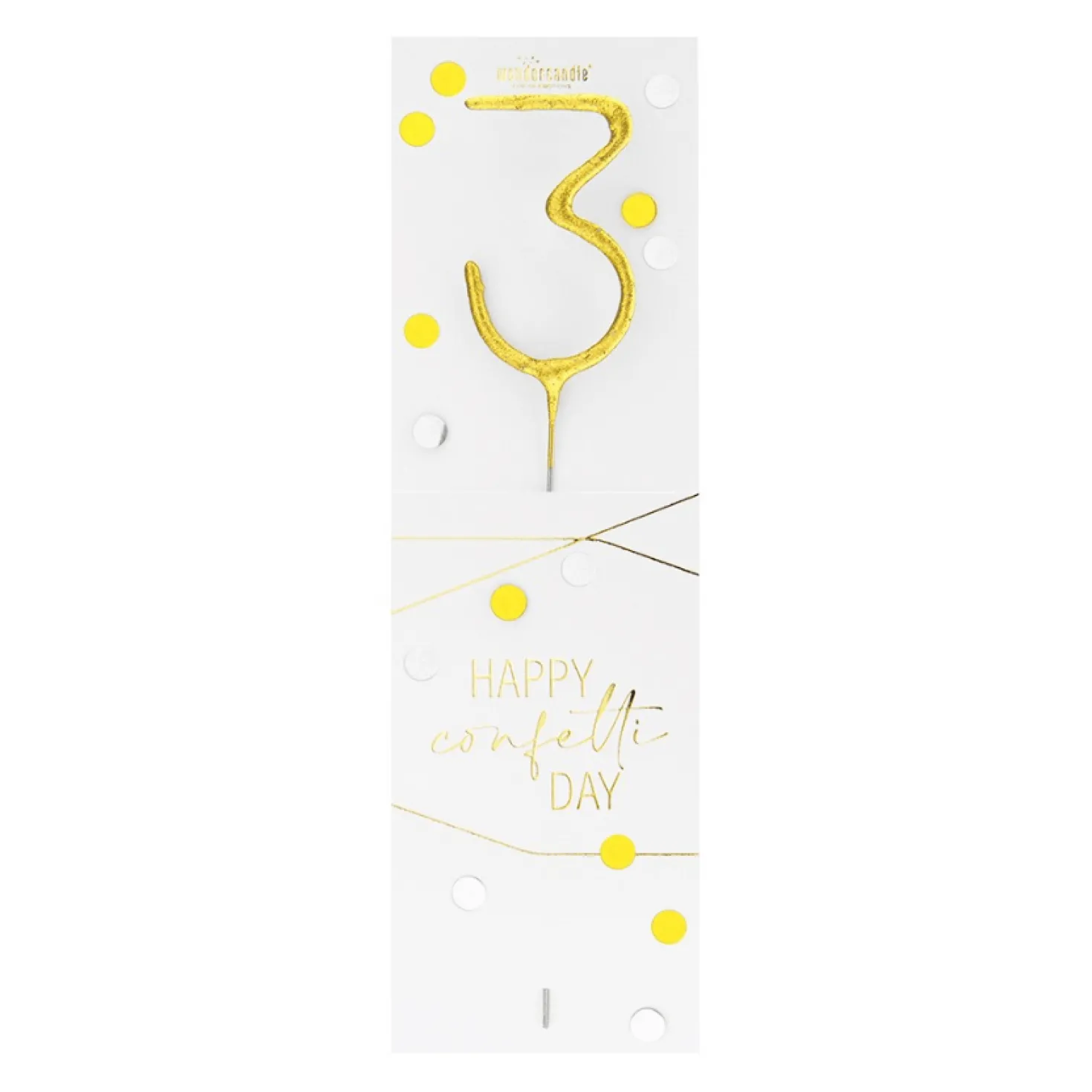 Bougie chiffre 3 Happy confetti - Wondercandle