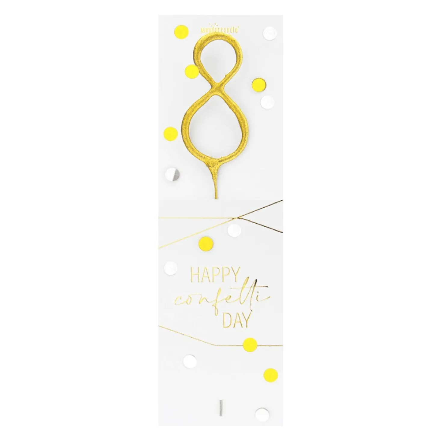 Bougie chiffre 8 Happy confetti - Wondercandle