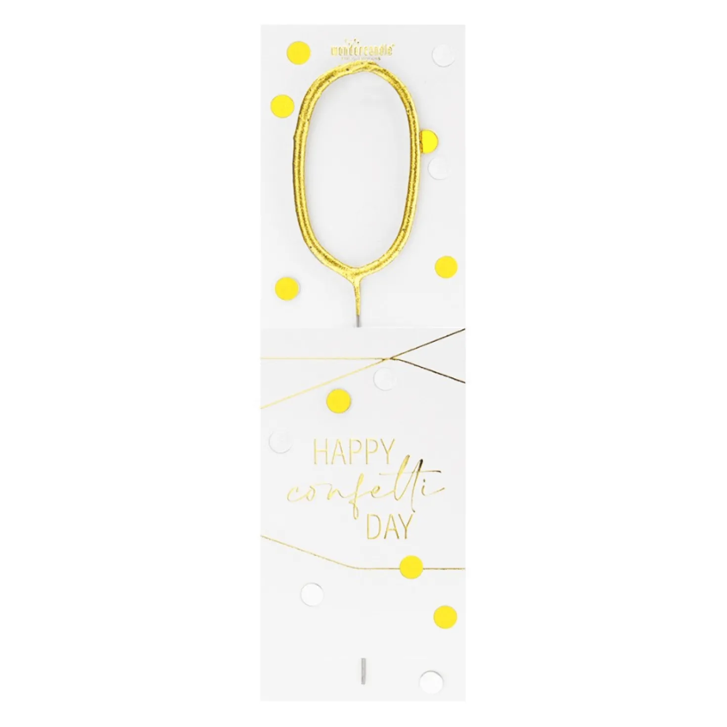 Bougie chiffre 0 Happy confetti - Wondercandle