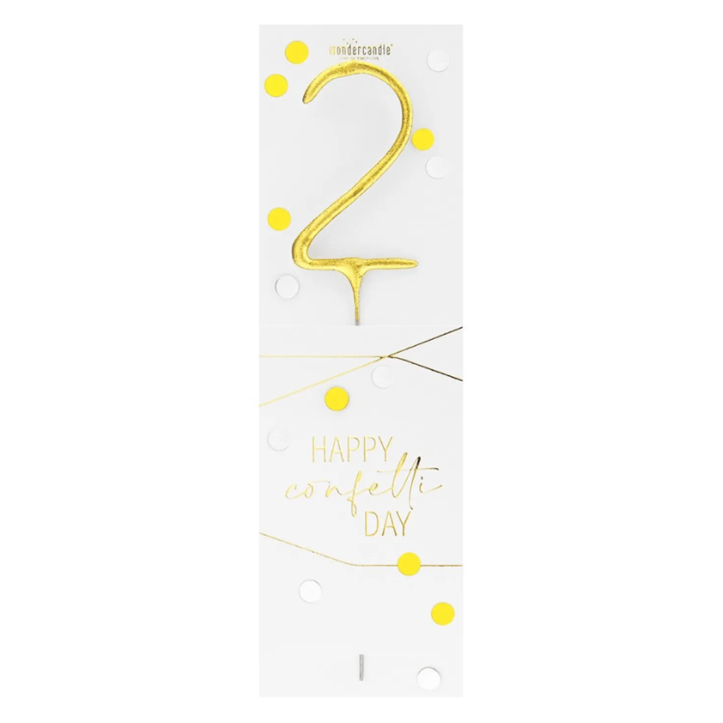Bougie chiffre 2 Happy confetti - Wondercandle