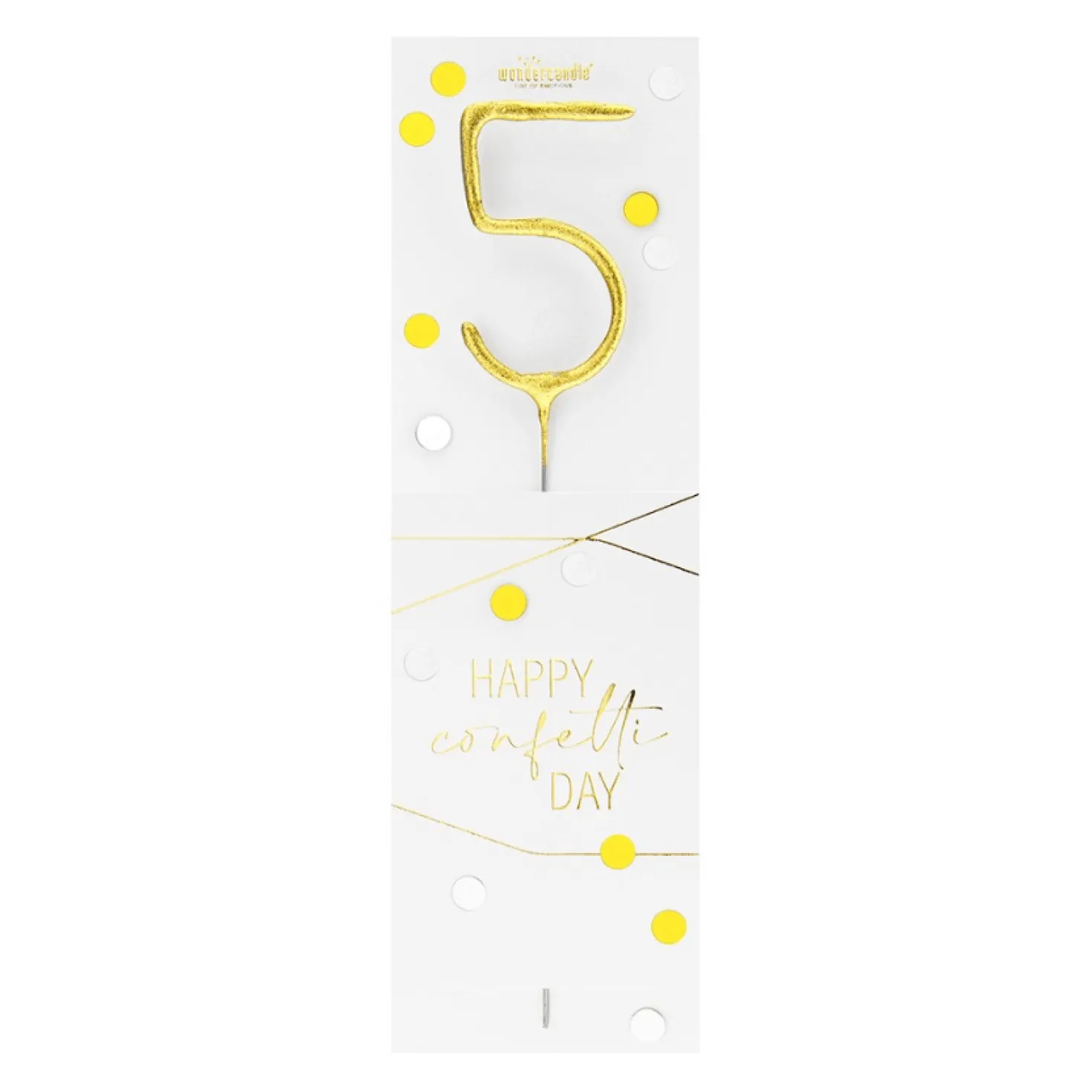 Bougie chiffre 5 Happy confetti - Wondercandle