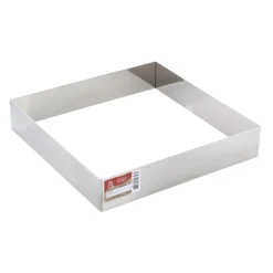 Cadre à pâtisserie carré inox 24 cm h 4.5 cm - Alice Délice