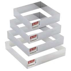 Cadre à pâtisserie carré inox 20 cm h 4.5 cm - Alice Délice