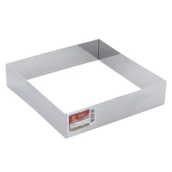 Cadre à pâtisserie carré inox 20 cm h 4.5 cm - Alice Délice