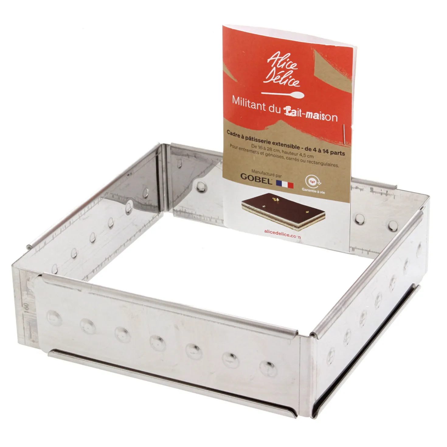 Cadre extensible en inox de 16 à 28 cm - Alice Délice