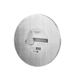 Cake drum : base épaisse pour gâteau ronde argentée 30 cm