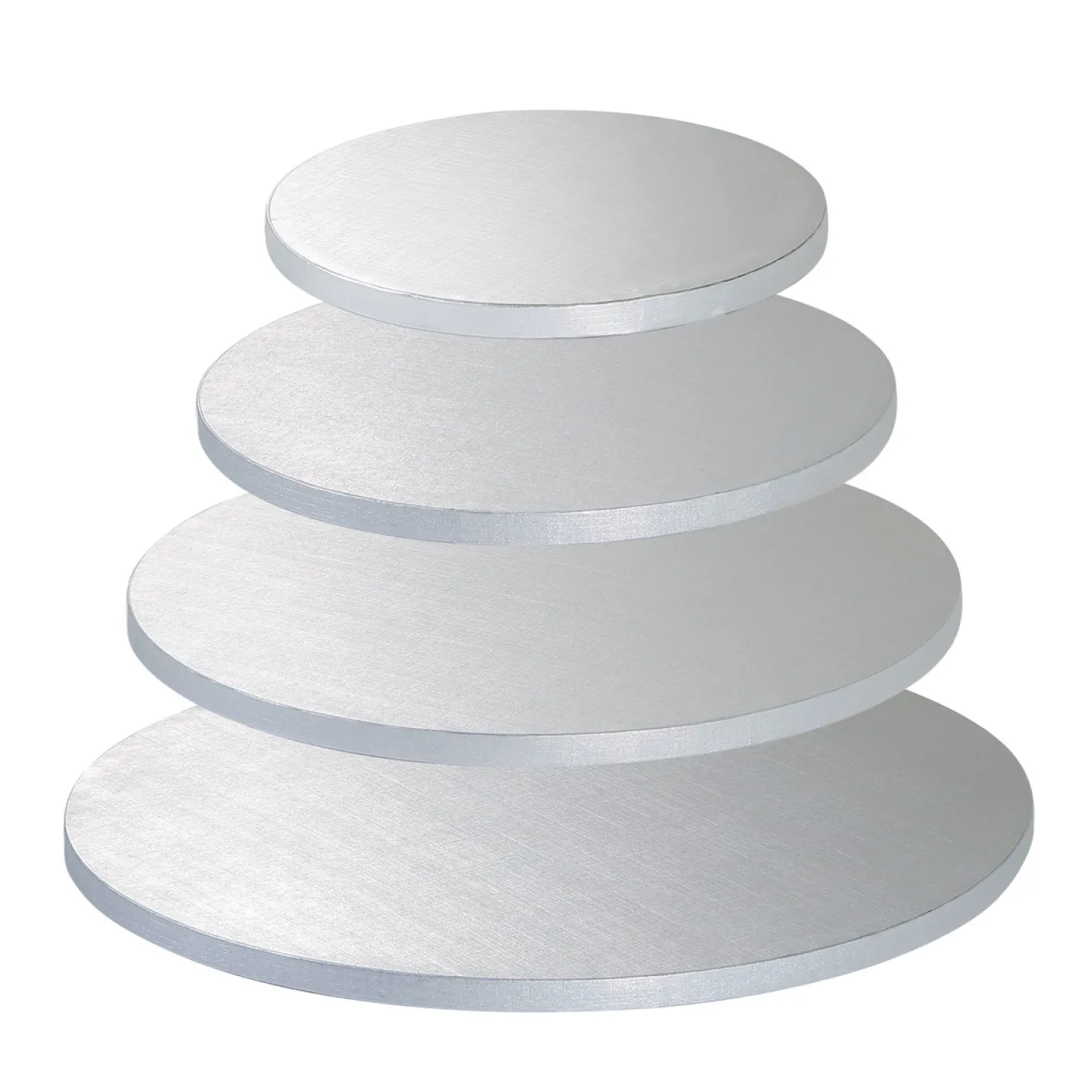 Cake drum : base épaisse pour gâteau ronde argentée 25 cm