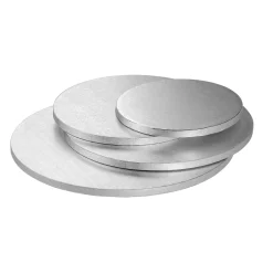 Cake drum : base épaisse pour gâteau ronde argentée 35 cm