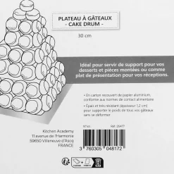 Cake drum : base épaisse pour gâteau carrée argentée 30 cm