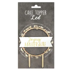Cake topper Joyeux Anniversaire avec leds - Scrapcooking